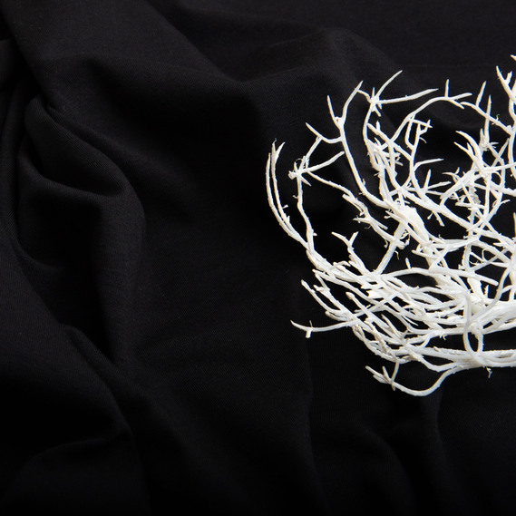 Тканина кулір з еластаном чорний, фото 3