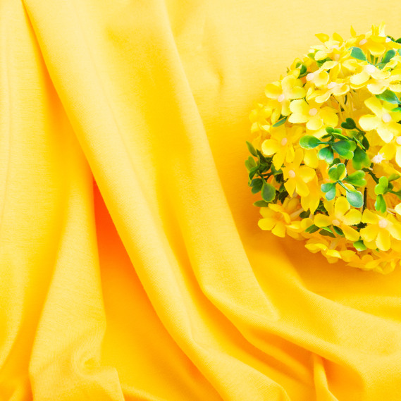 Тканина кулір з еластаном жовтий, фото 3