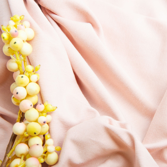 Тканина кулір з еластаном пудра, фото 3