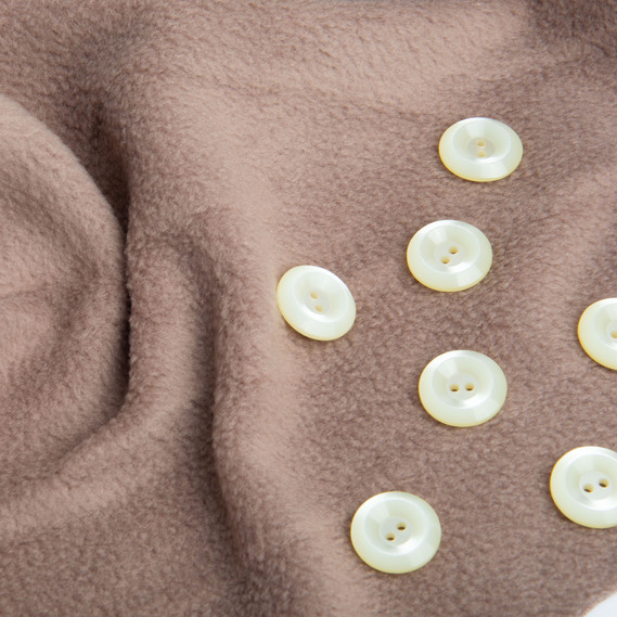 Ткань флис однотонный 280 гр/м2 теплая ткань полар антипилинг, мягкая для флисовок, кофт, штанов т/беж, фото 3