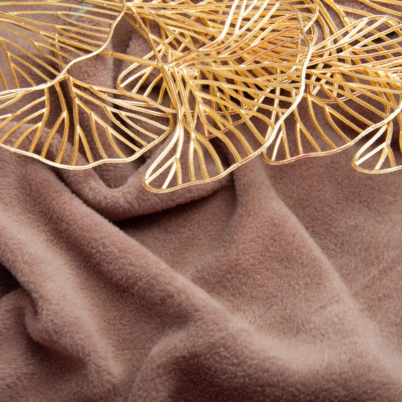 Ткань флис однотонный 280 гр/м2 теплая ткань полар антипилинг, мягкая для флисовок, кофт, штанов т/беж, фото 4