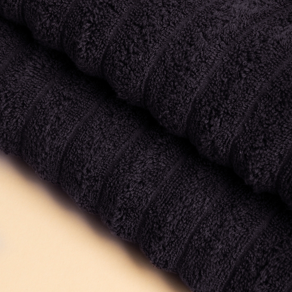 Terry towel 50x80 Wave density 450 g/m2 cotton чорний, фото 4