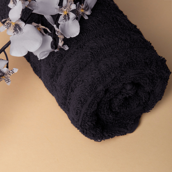 Terry towel 50x80 Wave density 450 g/m2 cotton чорний, фото 7