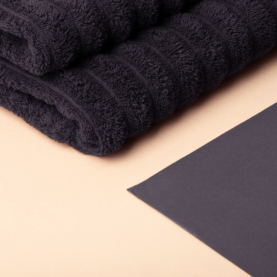 Terry towel 50x80 Wave density 450 g/m2 cotton чорний, фото 10