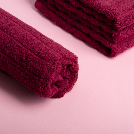 Terry towel 50x80 Wave density 450 g/m2 cotton бордо, фото 8