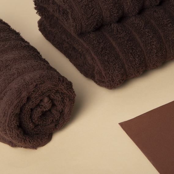 Рушник махровий 50х80 Хвиля щільність 450 гр/м2 бавовна шоколад, фото 6
