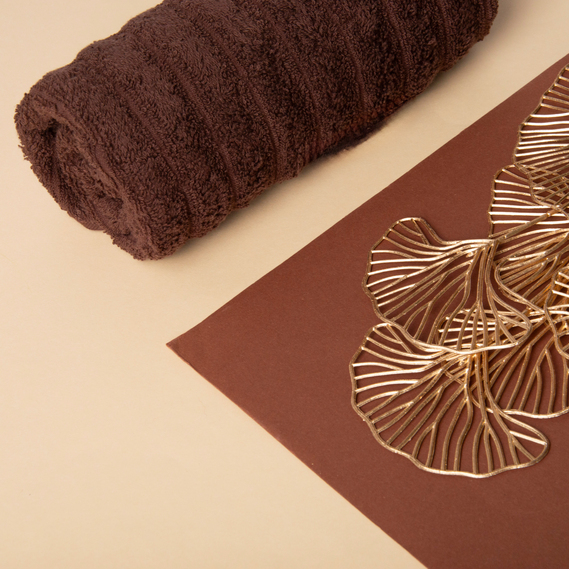 Рушник махровий 50х80 Хвиля щільність 450 гр/м2 бавовна шоколад, фото 8
