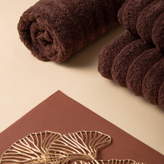 Рушник махровий 50х80 Хвиля щільність 450 гр/м2 бавовна шоколад, фото 9
