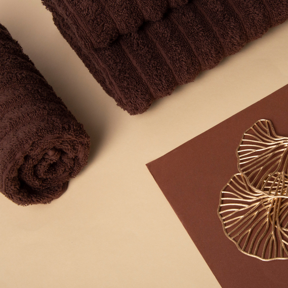 Рушник махровий 50х80 Хвиля щільність 450 гр/м2 бавовна шоколад, фото 10