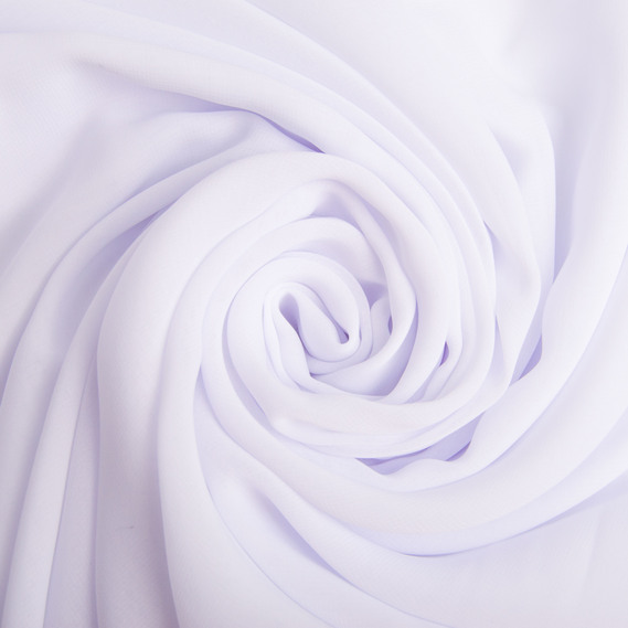 Тканина платтяна шифон Sheila легка напівпрозора для суконь, блузок, аксесуарів білий, фото 1