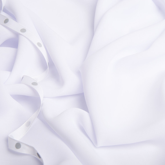 Тканина платтяна шифон Sheila легка напівпрозора для суконь, блузок, аксесуарів білий, фото 3