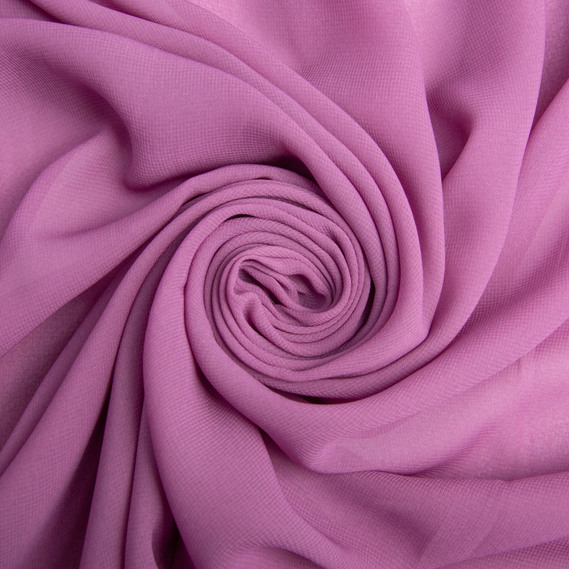 Тканина платтяна шифон Sheila легка напівпрозора для суконь, блузок, аксесуарів ліловий фрез, фото 1