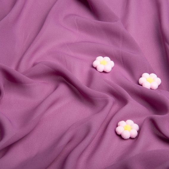 Тканина платтяна шифон Sheila легка напівпрозора для суконь, блузок, аксесуарів ліловий фрез, фото 3