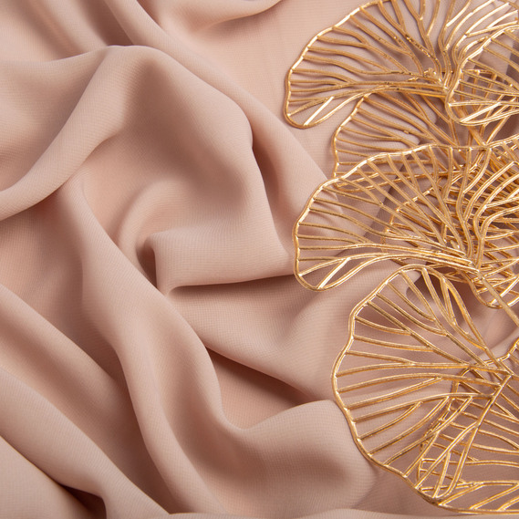 Dress fabric chiffon Sheila lightweight semi-transparent for dresses, blouses, accessories світлий беж, фото 3