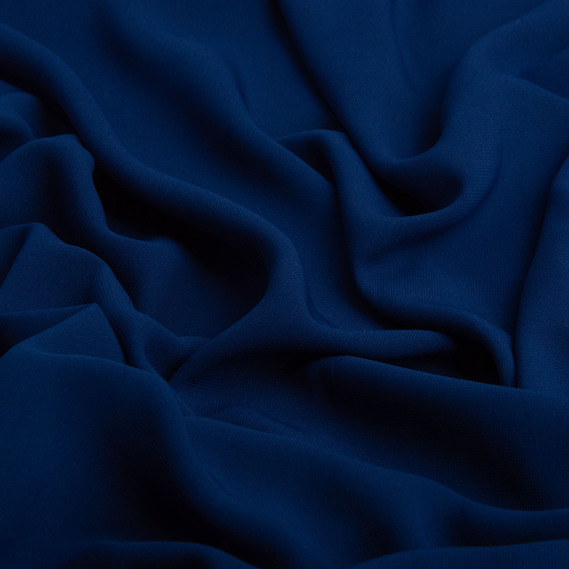 Тканина платтяна шифон Sheila легка напівпрозора для суконь, блузок, аксесуарів сапфір, фото 2