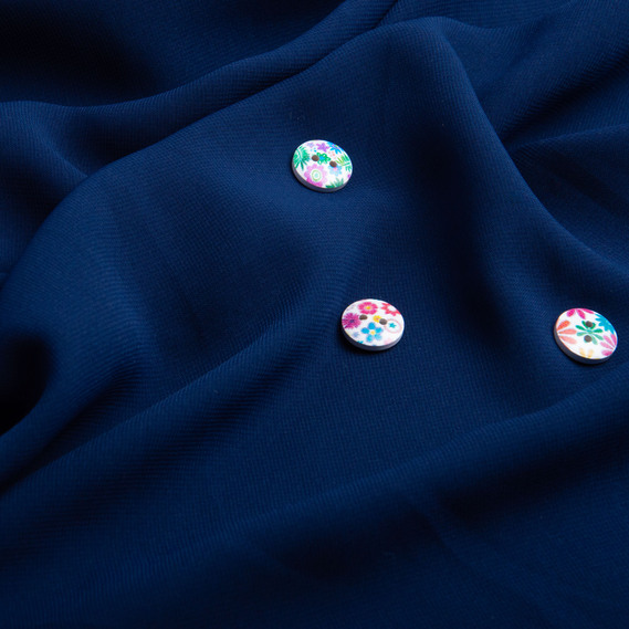 Тканина платтяна шифон Sheila легка напівпрозора для суконь, блузок, аксесуарів сапфір, фото 3