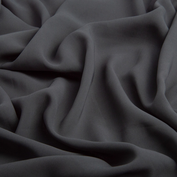 Ткань плательная шифон Sheila легкая полупрозрачная для платьев, блуз. аксессуаров темно сірий, фото 2 Ткань плательная шифон Sheila легкая полупрозрачная для платьев, блуз. аксессуаров темно сірий, фото 2