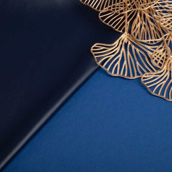 Тканина штучна шкіра на флісі синій, фото 3 Тканина штучна шкіра на флісі синій, фото 3