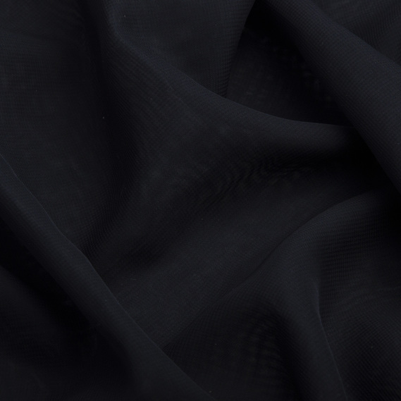 Ткань шифон Мульти 70 гр/м2 150 см полупрозрачная, легкая, воздушная для платьев, блузок и аксессуаров чорний, фото 2