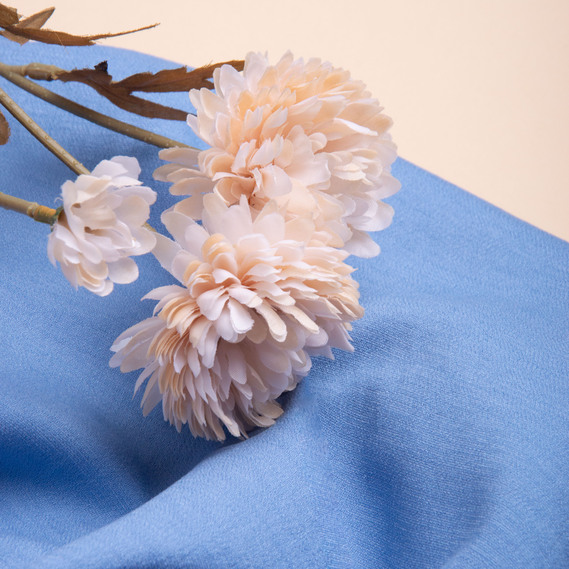 Тканина Льон однотонний Арія V-1541 волошка, фото 3