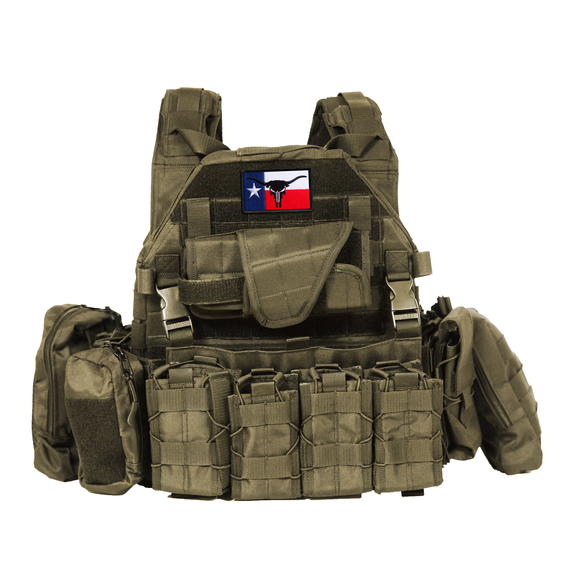 Набір шевронів 2 шт з липучкою прапор штату США Техас з Черепом Карателя Бик Рога, вишитий патч нашивка 5х8 см, фото 8