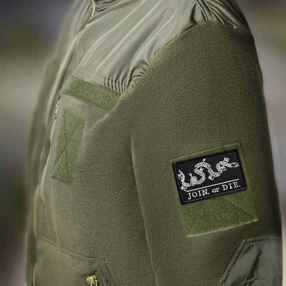 Набір шевронів 2 шт з липучкою JOIN or DIE чорний 5х8 см, Приєднайся або помри, вишитий патч нашивка шеврон, фото 4