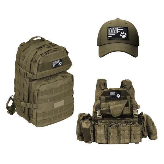 Набір шевронів 2 шт з липучкою Прапор США та лапка для службових собак, K-9, для кінологів, кінологічна служба, нашивка, вишитий патч, фото 6