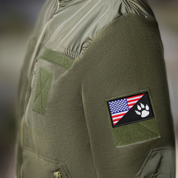 Набір шевронів 2 шт з липучкою Прапор США та лапка для службових собак, K-9, для кінологів, кінологічна служба, нашивка, вишитий патч, фото 9