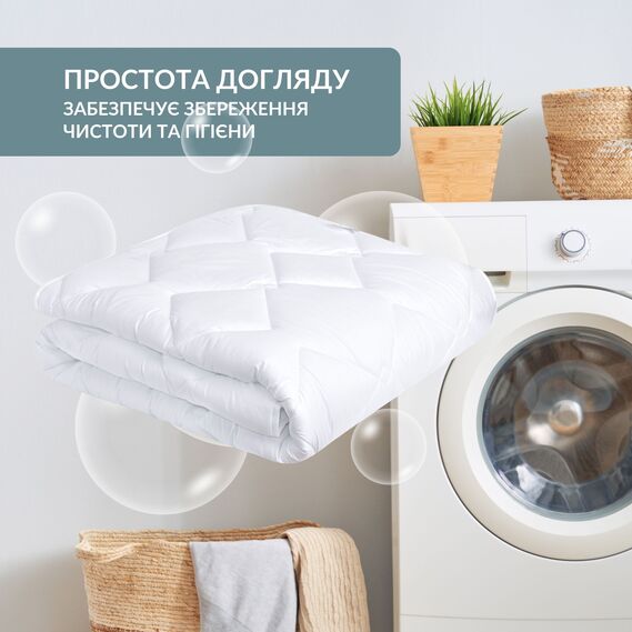 Одеяло ДобраНіч IDEIA 140х210 см зимнее антиалергенное теплое пл 300 г/м2 біла, фото 7