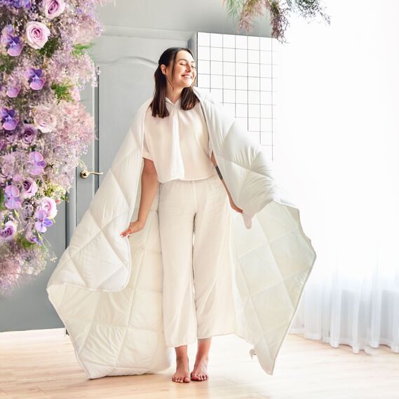 Blanket DobraNich IDEIA 175х210 cm all-season anti-allergic біла, фото 4