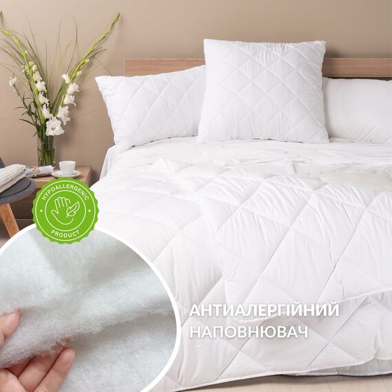 Blanket DobraNich IDEIA 175х210 cm all-season anti-allergic біла, фото 5