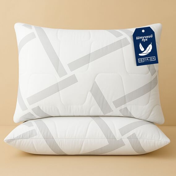 Набір подушок 2 шт Elegantly IDEIA 50х70 см, аналог лебединого пуху, штучний пух, м`яка подушка з блискавкою, фото 1