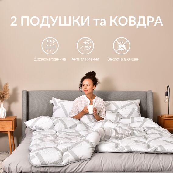 Set of pillow 50x70 cm 2 pieces and euro blanket 200x220 cm Elegantly IDEIA, analogue of swan down, artificial down, soft pillow with zipper, фото 3 Set of pillow 50x70 cm 2 pieces and euro blanket 200x220 cm Elegantly IDEIA, analogue of swan down, artificial down, soft pillow with zipper, фото 3