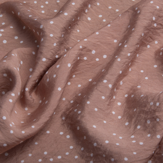 The fabric is muslin viscose горошок беж/пудра, фото 2 The fabric is muslin viscose горошок беж/пудра, фото 2