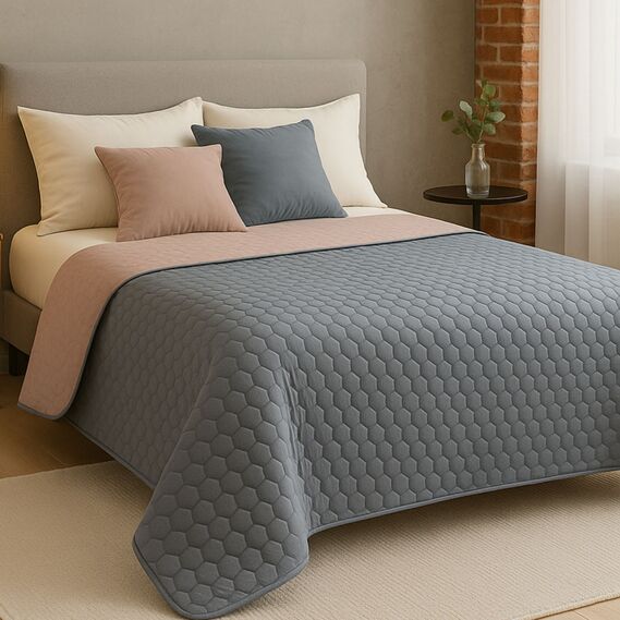 Bedspread Silhouette 240x260 IDEIA, durable fabric stitching, anti-allergenic fiber сірий, фото 1 Bedspread Silhouette 240x260 IDEIA, durable fabric stitching, anti-allergenic fiber сірий, фото 1