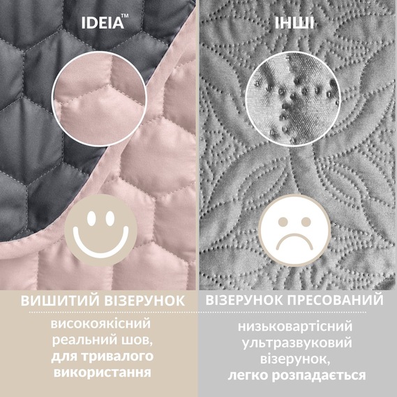 Bedspread Silhouette 240x260 IDEIA, durable fabric stitching, anti-allergenic fiber сірий, фото 4 Bedspread Silhouette 240x260 IDEIA, durable fabric stitching, anti-allergenic fiber сірий, фото 4