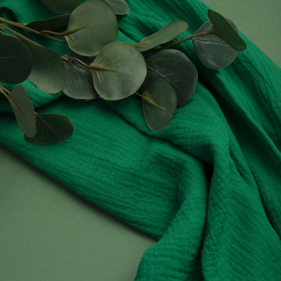 Cotton fabric Muslin for dresses, blouses, skirts зелена, фото 3