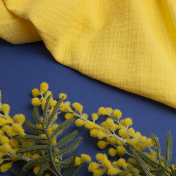 Cotton fabric Muslin for dresses, blouses, skirts жовта, фото 3