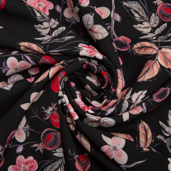 Clothing fabric "Super soft" 65 g/m², lightweight, delicate, polyester шипшина чорна, фото 1