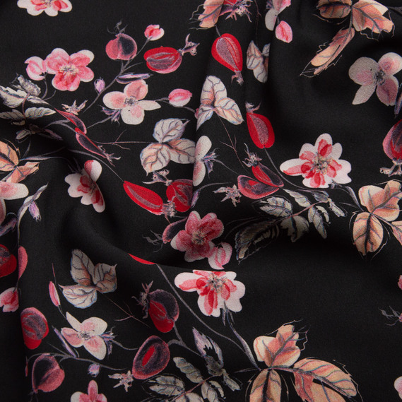 Clothing fabric "Super soft" 65 g/m², lightweight, delicate, polyester шипшина чорна, фото 2