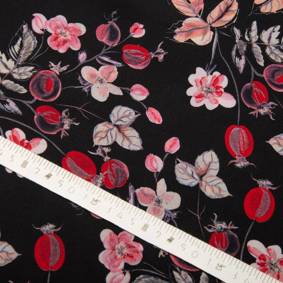 Clothing fabric "Super soft" 65 g/m², lightweight, delicate, polyester шипшина чорна, фото 4
