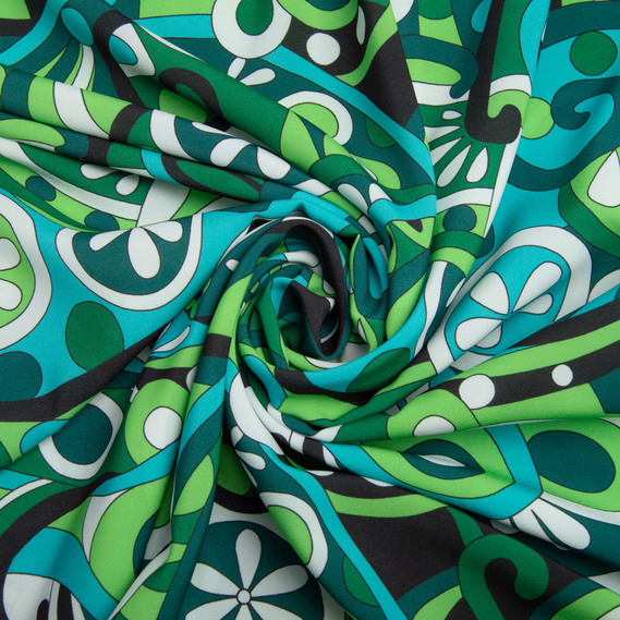 Clothing fabric "Super soft" 65 g/m², lightweight, delicate, polyester вітраж зелена, фото 1 Clothing fabric "Super soft" 65 g/m², lightweight, delicate, polyester вітраж зелена, фото 1