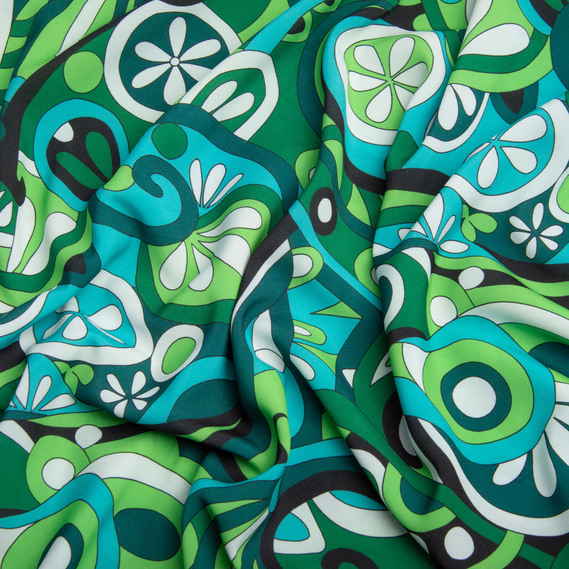 Clothing fabric "Super soft" 65 g/m², lightweight, delicate, polyester вітраж зелена, фото 2 Clothing fabric "Super soft" 65 g/m², lightweight, delicate, polyester вітраж зелена, фото 2