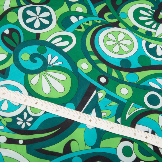 Clothing fabric "Super soft" 65 g/m², lightweight, delicate, polyester вітраж зелена, фото 4