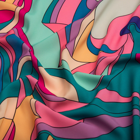 Тканина для одягу плательна Super soft 65  гр/м2, легка, ніжна, поліестр  вітраж казковий, фото 2 Тканина для одягу плательна Super soft 65  гр/м2, легка, ніжна, поліестр  вітраж казковий, фото 2
