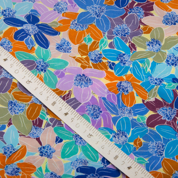 Clothing fabric "Super soft" 65 g/m², lightweight, delicate, polyester квітковий рай, фото 4