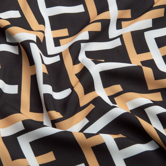 Ткань для одежды плательная Super soft 65  гр/м2, легкая, нежная, полиестр  фенді, фото 2