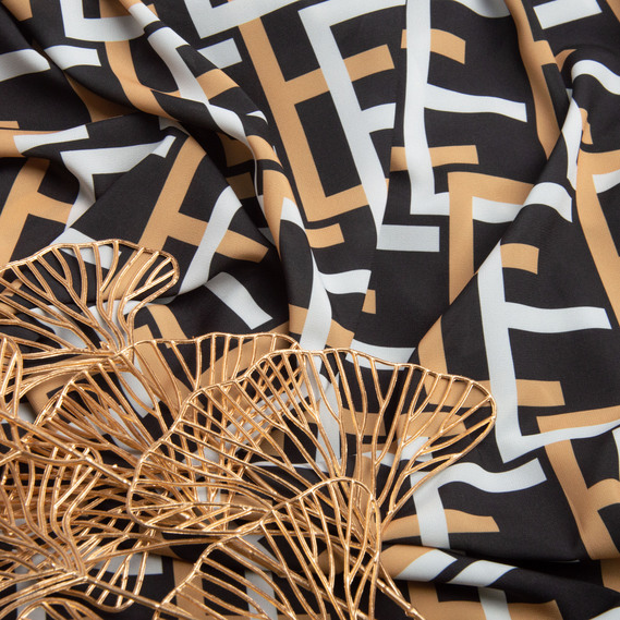 Ткань для одежды плательная Super soft 65  гр/м2, легкая, нежная, полиестр  фенді, фото 3