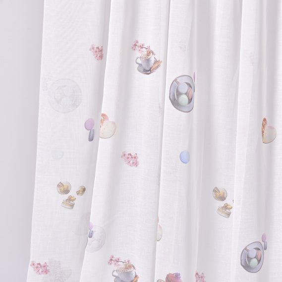 Ткань тюль набивная Макарунс V-01, фото 2 Ткань тюль набивная Макарунс V-01, фото 2