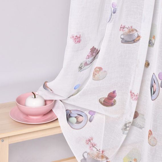 Ткань тюль набивная Макарунс V-01, фото 3